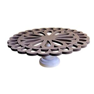 Pier 1 Rustic Wood Pedestal Cake Stand  Decorative Display Table Centerpiece